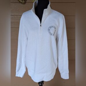 Michael Kors White Quarter-Zip Sweatshirt